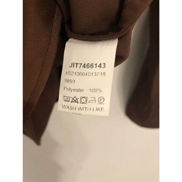 5/$25 SALE Brand New Shein Motf Premium Straight Fit Draped Top in Coffee Brown - Picture 9 of 16
